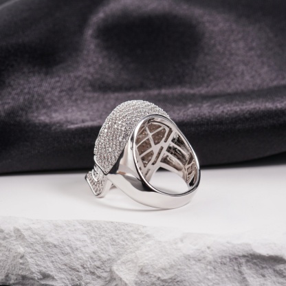 2.8ct Infinite Bone Ring Cool Hip Hop Rock Skull Ring VVS Synthetic Moissanite Ring Jewelry Copper Band