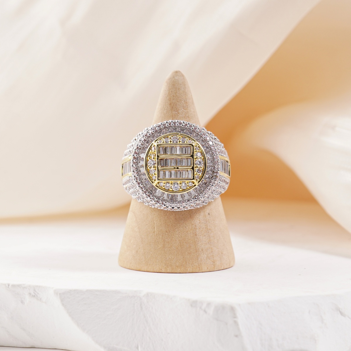 3ct The Sovereign Ring Glacier Band Unisex Fully Iced-out Hip Hop Ring VVS Synthetic Moissanite Ring Jewelry Copper Band