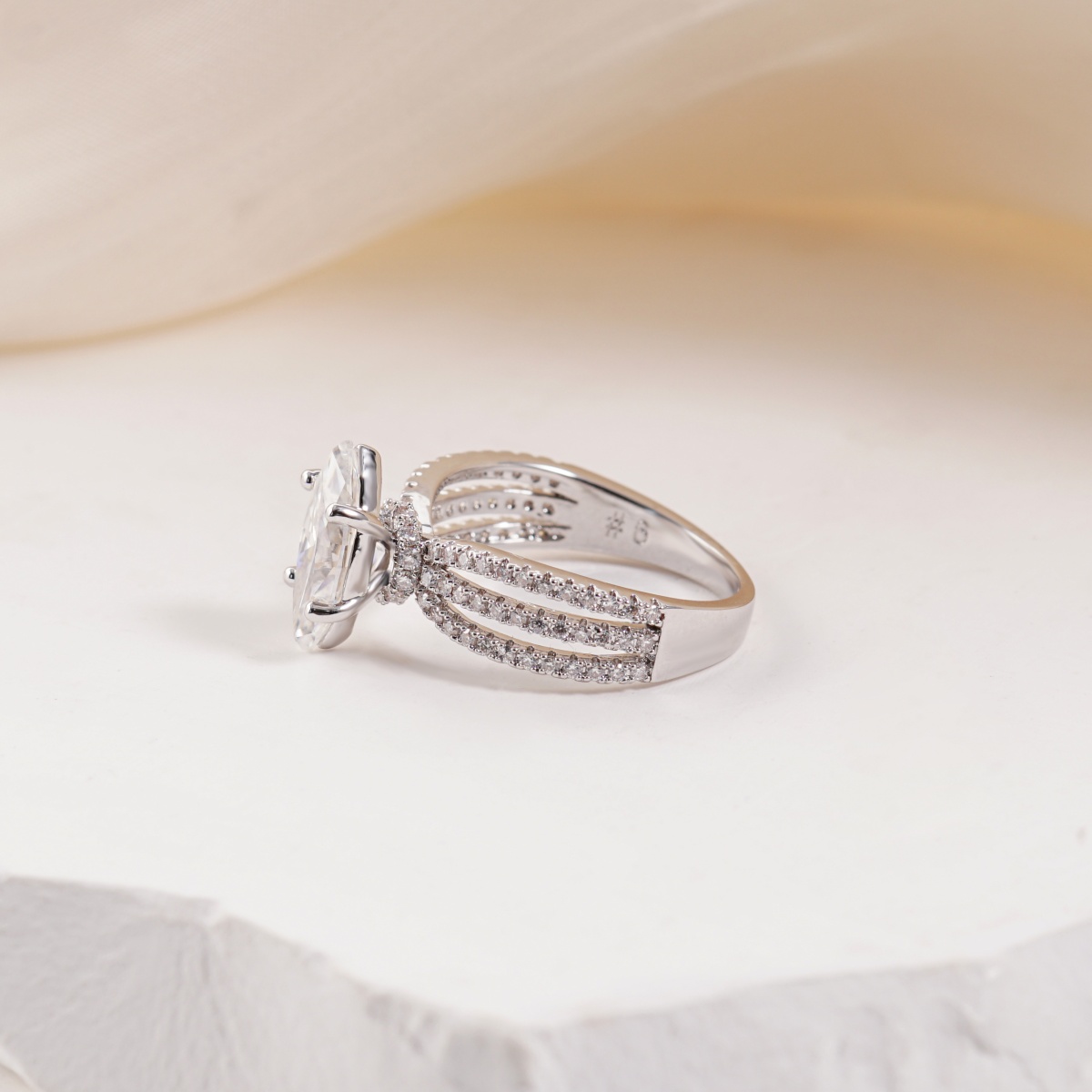 2.4ct Odyssey of Love Ring Triple Band Marquise Cut VVS Synthetic Moissanite Ring Jewelry S925/Copper Band