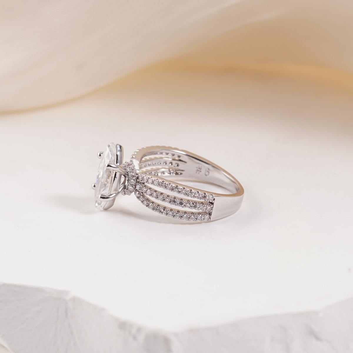 2.4ct Odyssey of Love Ring Triple Band Marquise Cut VVS Synthetic Moissanite Ring Jewelry S925/Copper Band