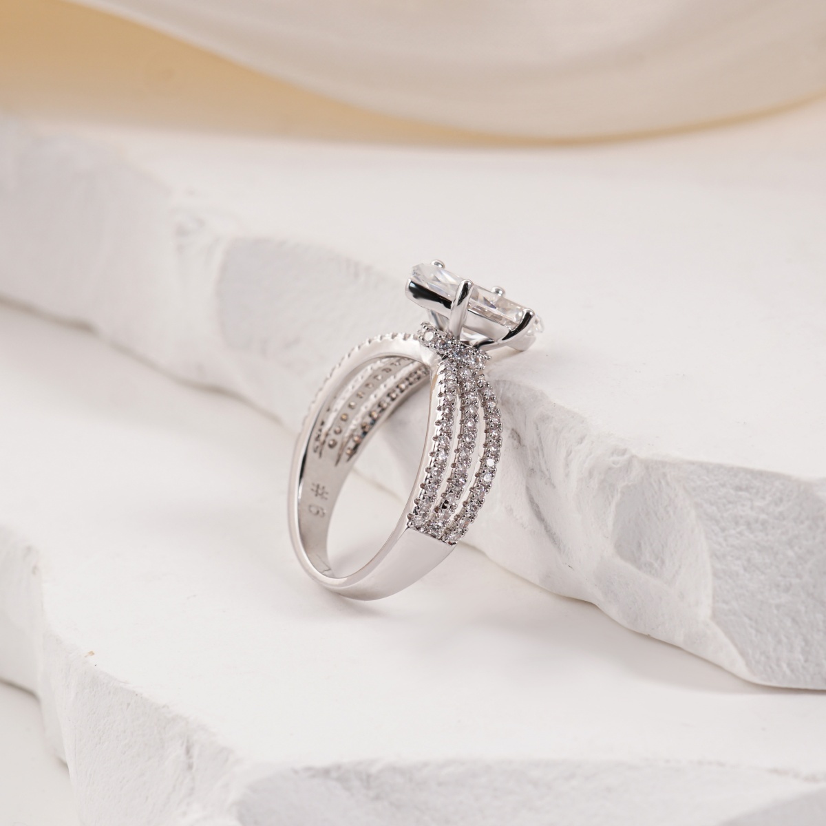 2.4ct Odyssey of Love Ring Triple Band Marquise Cut VVS Synthetic Moissanite Ring Jewelry S925/Copper Band