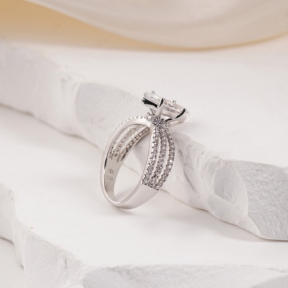 2.4ct Odyssey of Love Ring Triple Band Marquise Cut VVS Synthetic Moissanite Ring Jewelry S925/Copper Band