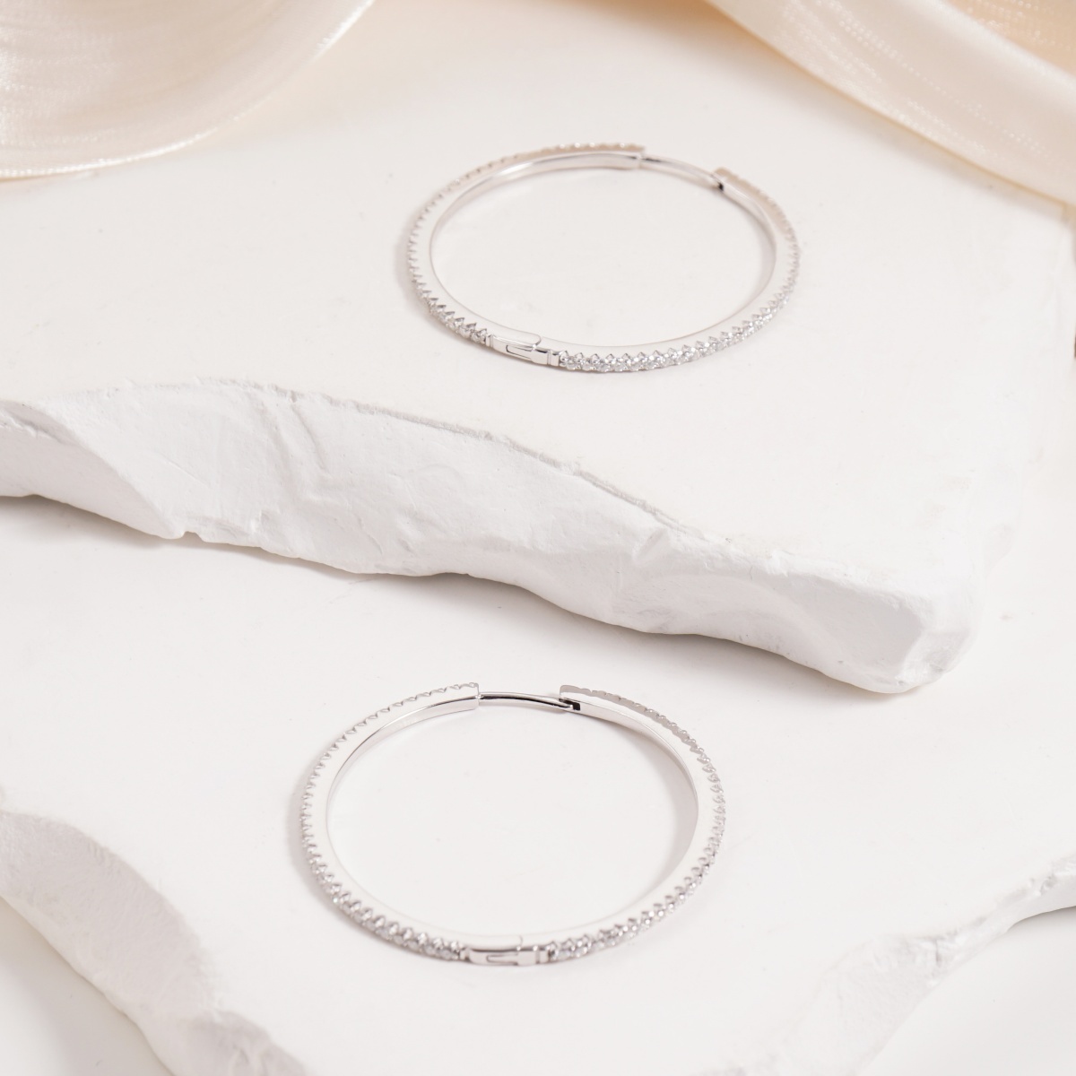 Sparkling Serenity Hoops Earrings VVS Synthetic Moissanite Earrings S925/Copper