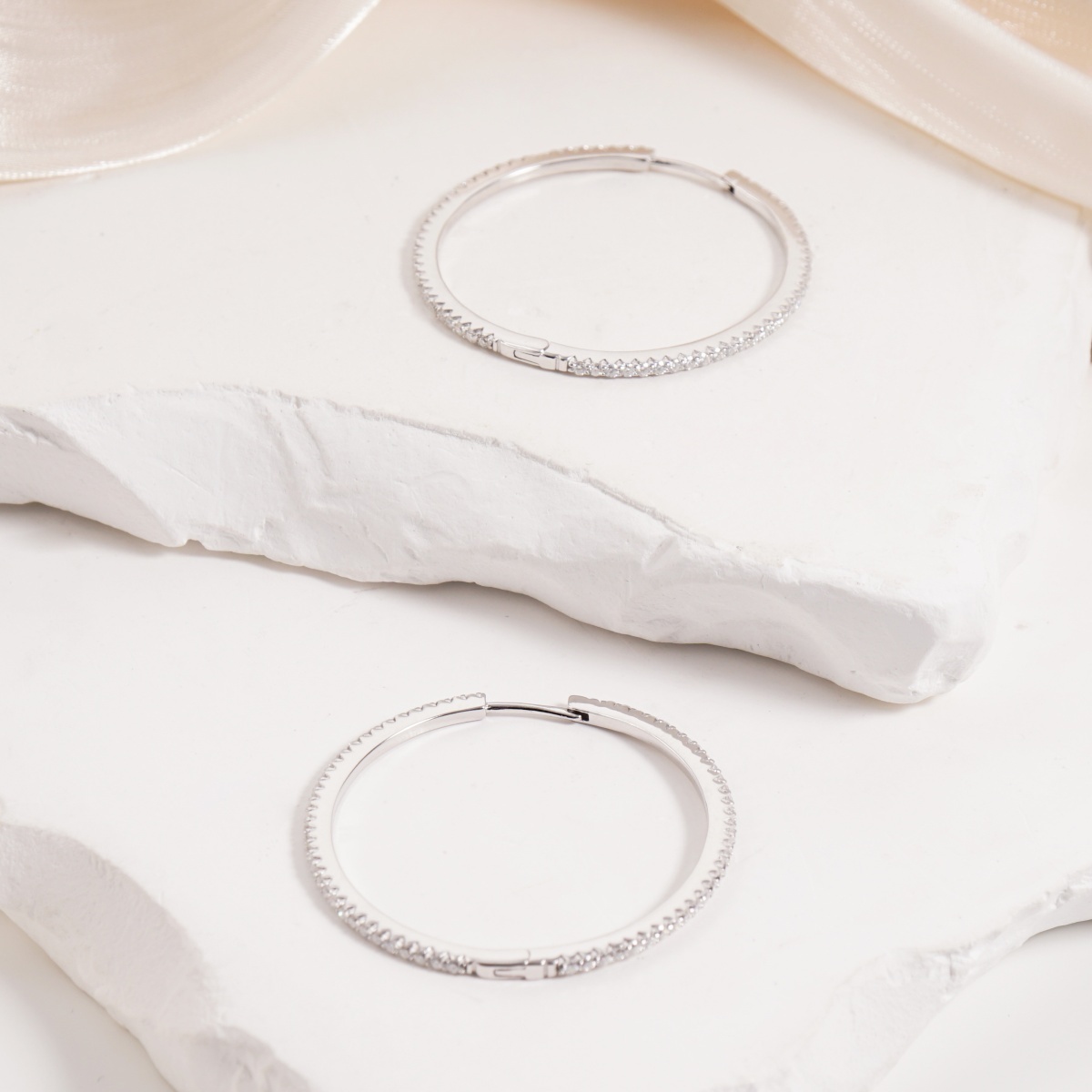 Sparkling Serenity Hoops Earrings VVS Synthetic Moissanite Earrings S925/Copper