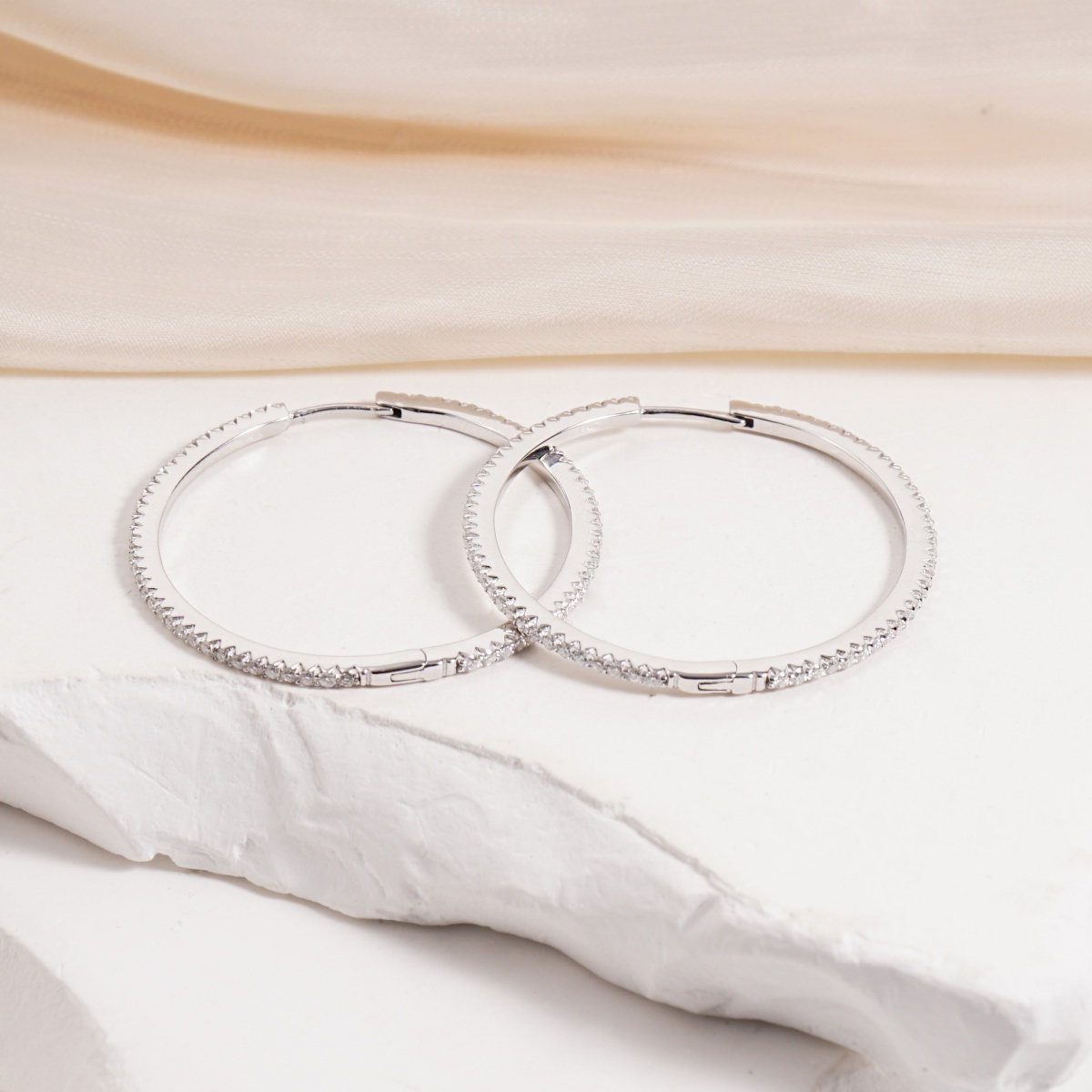 Sparkling Serenity Hoops Earrings VVS Synthetic Moissanite Earrings S925/Copper