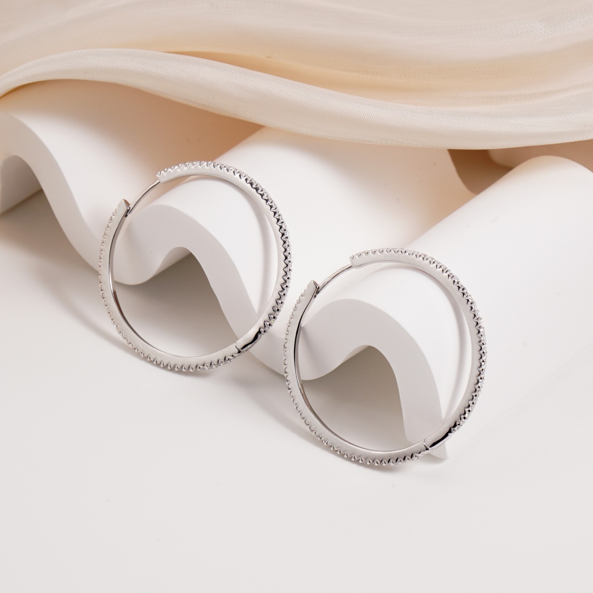 Sparkling Serenity Hoops Earrings VVS Synthetic Moissanite Earrings S925/Copper