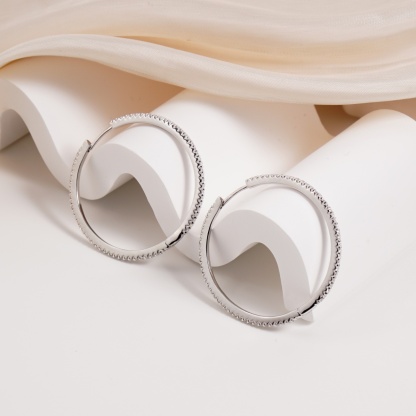 Sparkling Serenity Hoops Earrings VVS Synthetic Moissanite Earrings S925/Copper