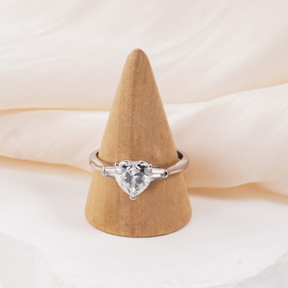 2ct Heart Synthetic Moissanite Engagement Ring S925 Band