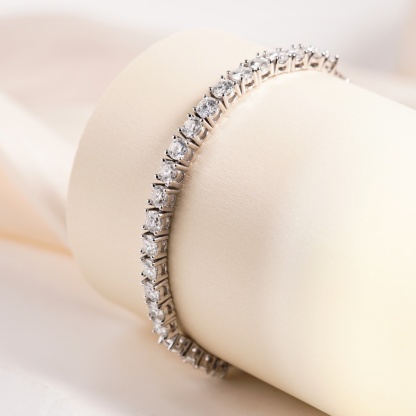 6.6ct Starlight Adjustable Bracelet Synthetic Moissanite Bracelet Copper Chain