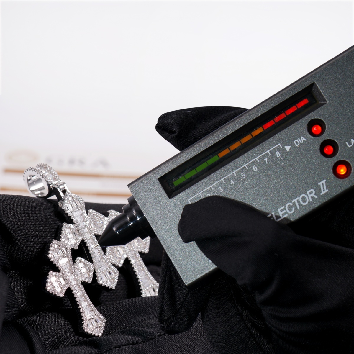 Iced Out Triple Cross Pendant Shining Grace Pendant D Color VVS Synthetic Moissanite Copper Chain