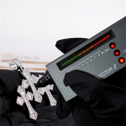 Iced Out Triple Cross Pendant Shining Grace Pendant D Color VVS Synthetic Moissanite Copper Chain