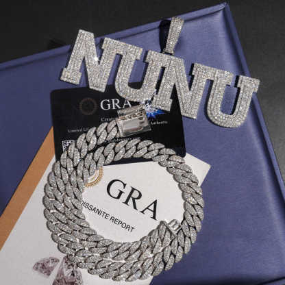 MOISSANITE MEDIUM SIZE ALPHBET LETTERS CHARM PENDANT