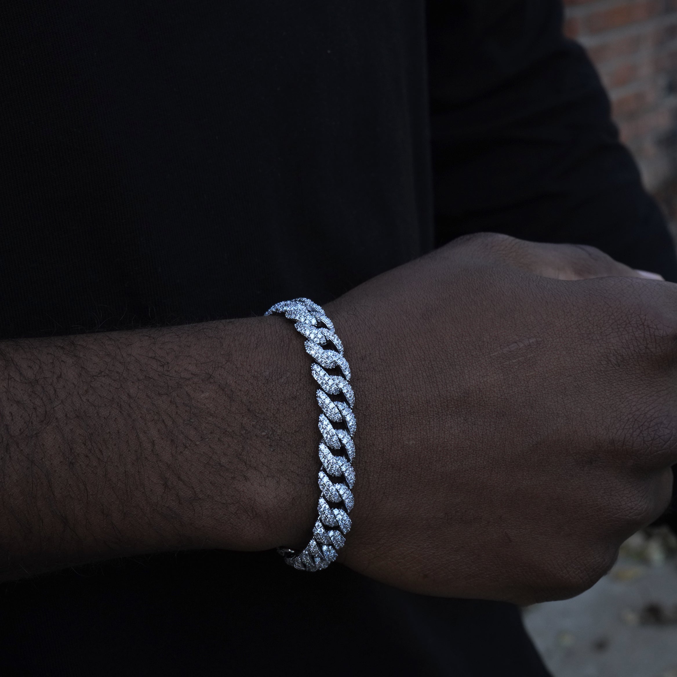 Cuban Link Bracelet (10MM) In White Gold