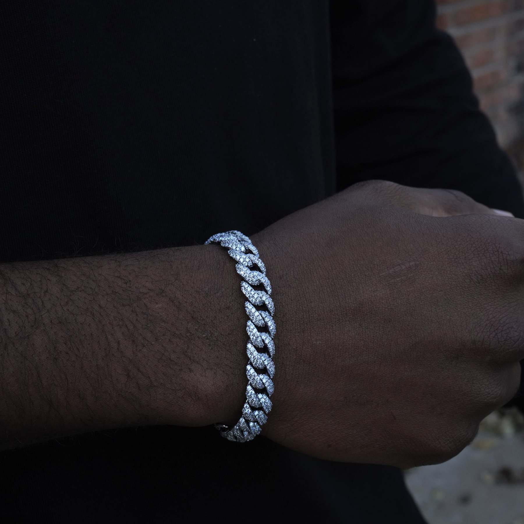 Cuban Link Bracelet (10MM) In White Gold