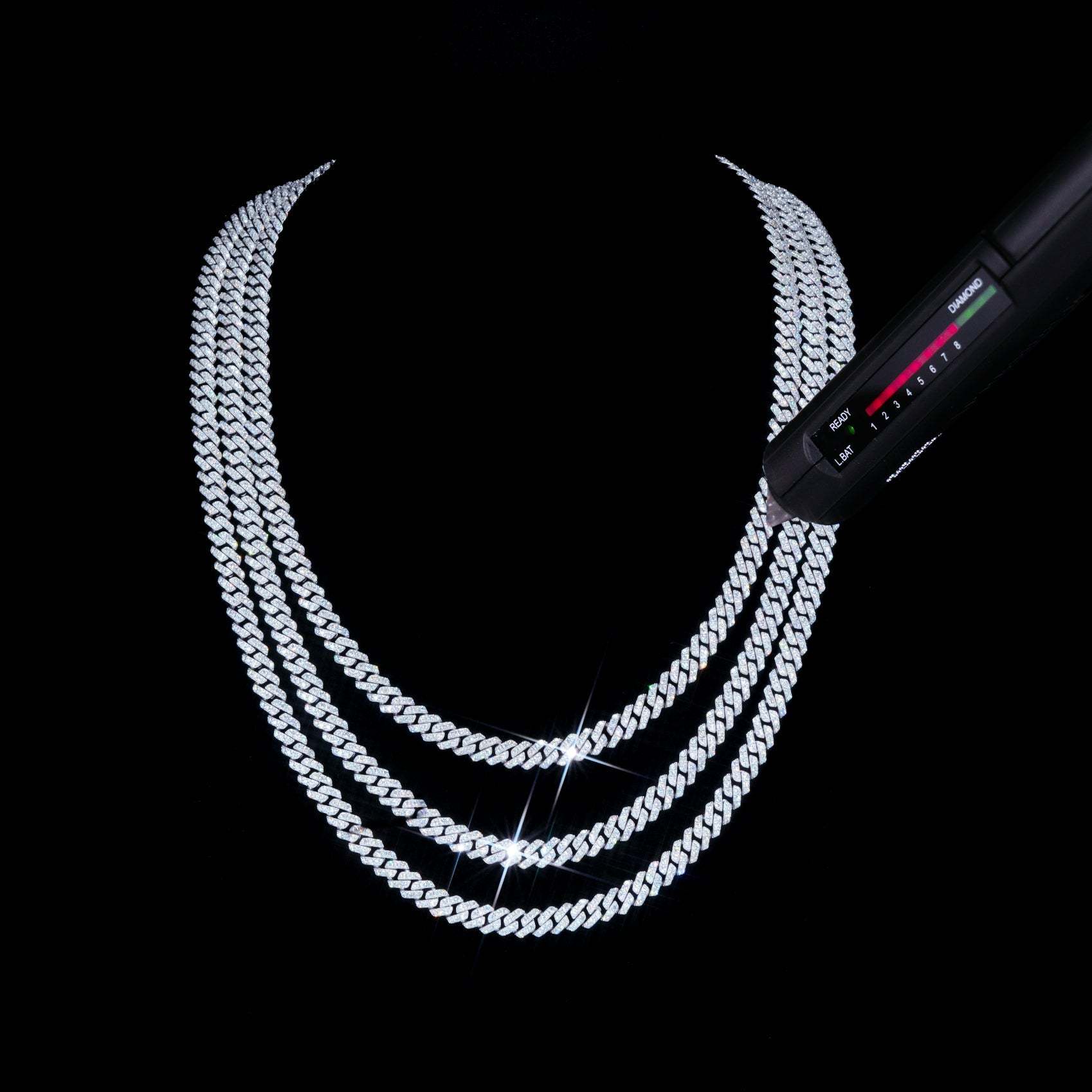 925S & VVS Moissanite 6.5MM Prong Cuban Link Chain