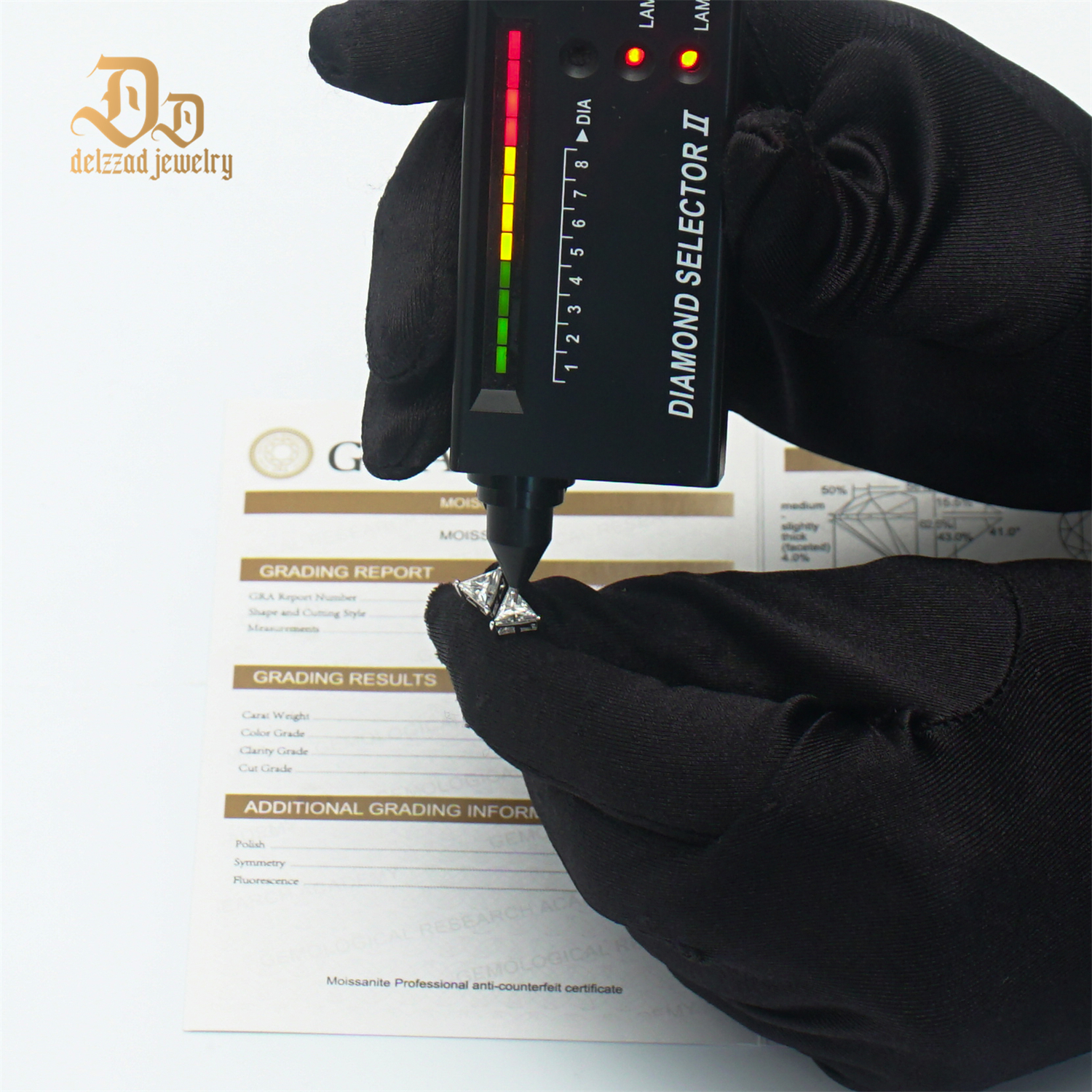 Delzzad S925 Triangle Cut Synthetic Moissanite Solitaire Stud Earrings Birthday Anniversary Valentine's Day Gifts