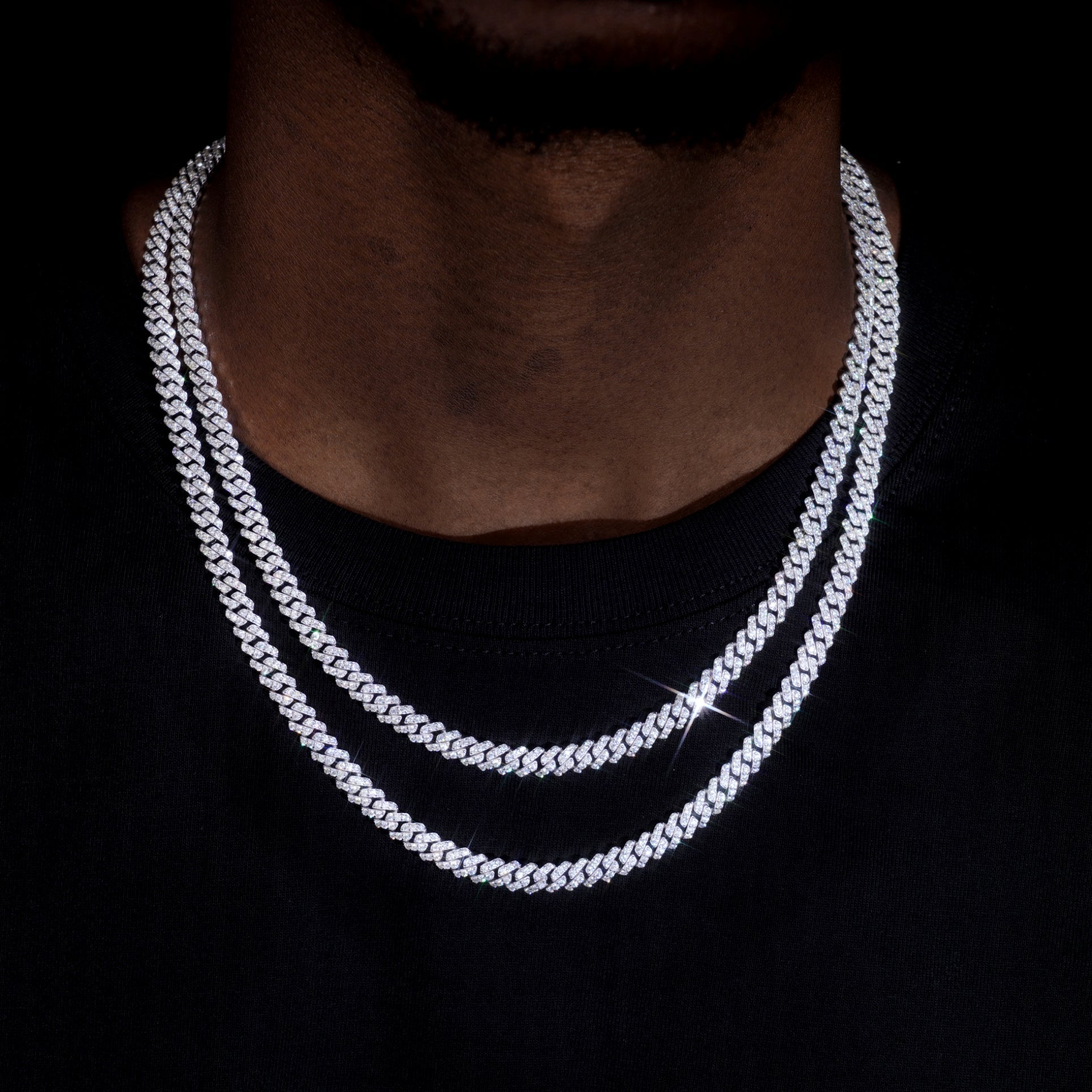 925S & VVS Moissanite 6.5MM Prong Cuban Link Chain