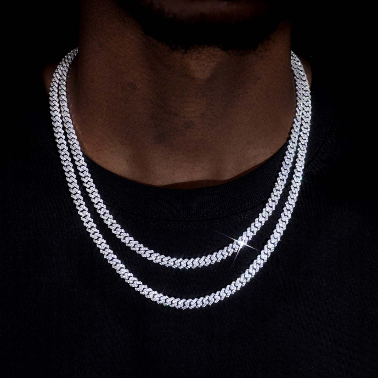 925S & VVS Moissanite 6.5MM Prong Cuban Link Chain