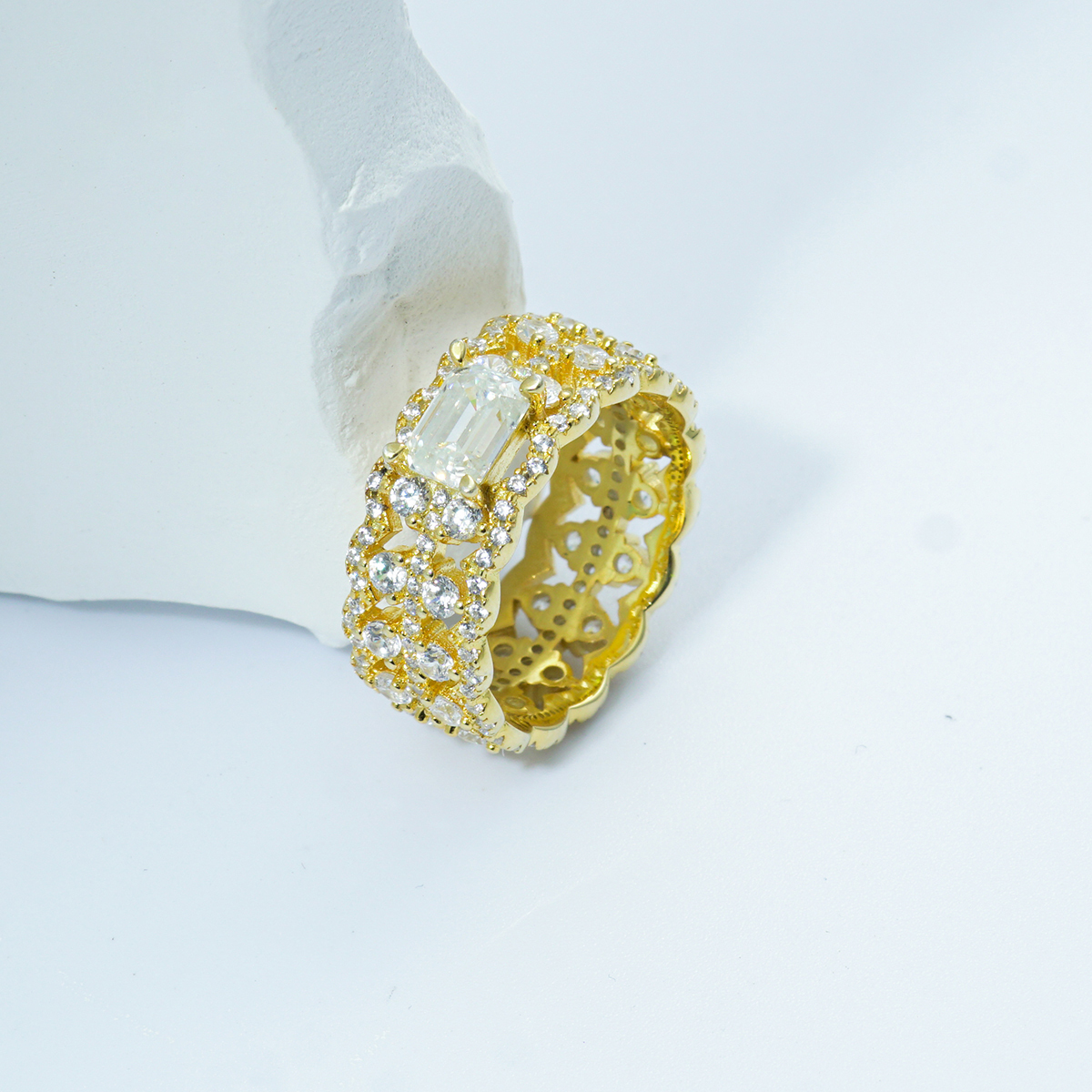 1ct Octagon Synthetic Moissanite Luxury Ring In 925 Sterling Silver