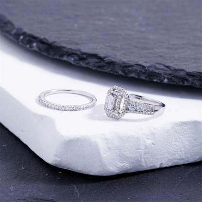 1.3ct Imperial Halo Band Theater Ring Heirloom Ring VVS Synthetic Moissanite Ring Jewelry Copper Band
