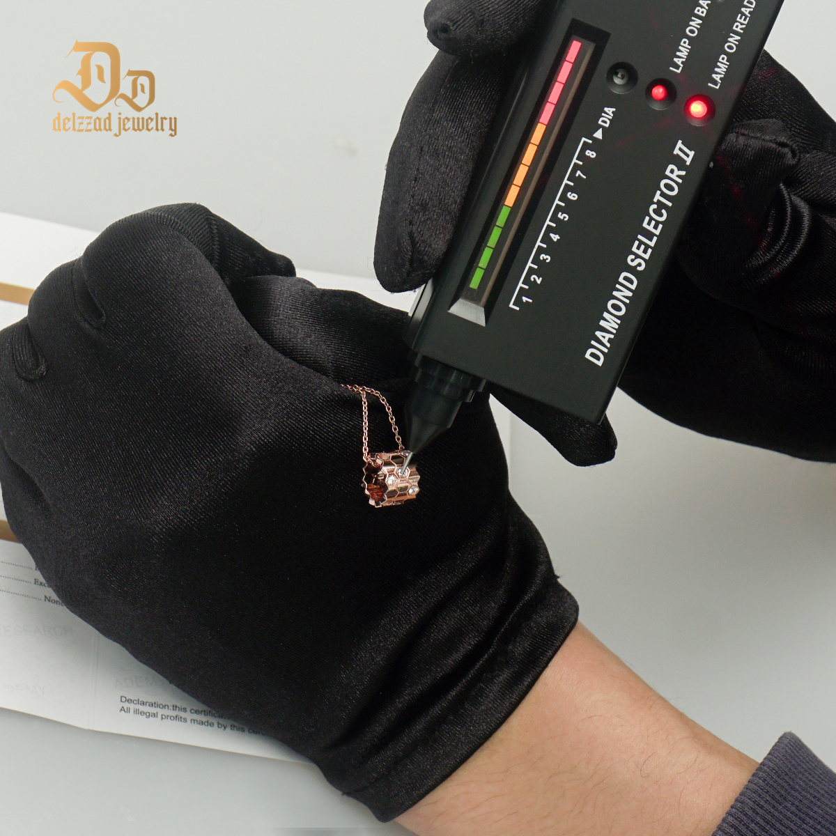 Delzzad S925 Synthetic Moissanite Brillant Honeycombs Hexagon Necklace Birthday Anniversary Gift