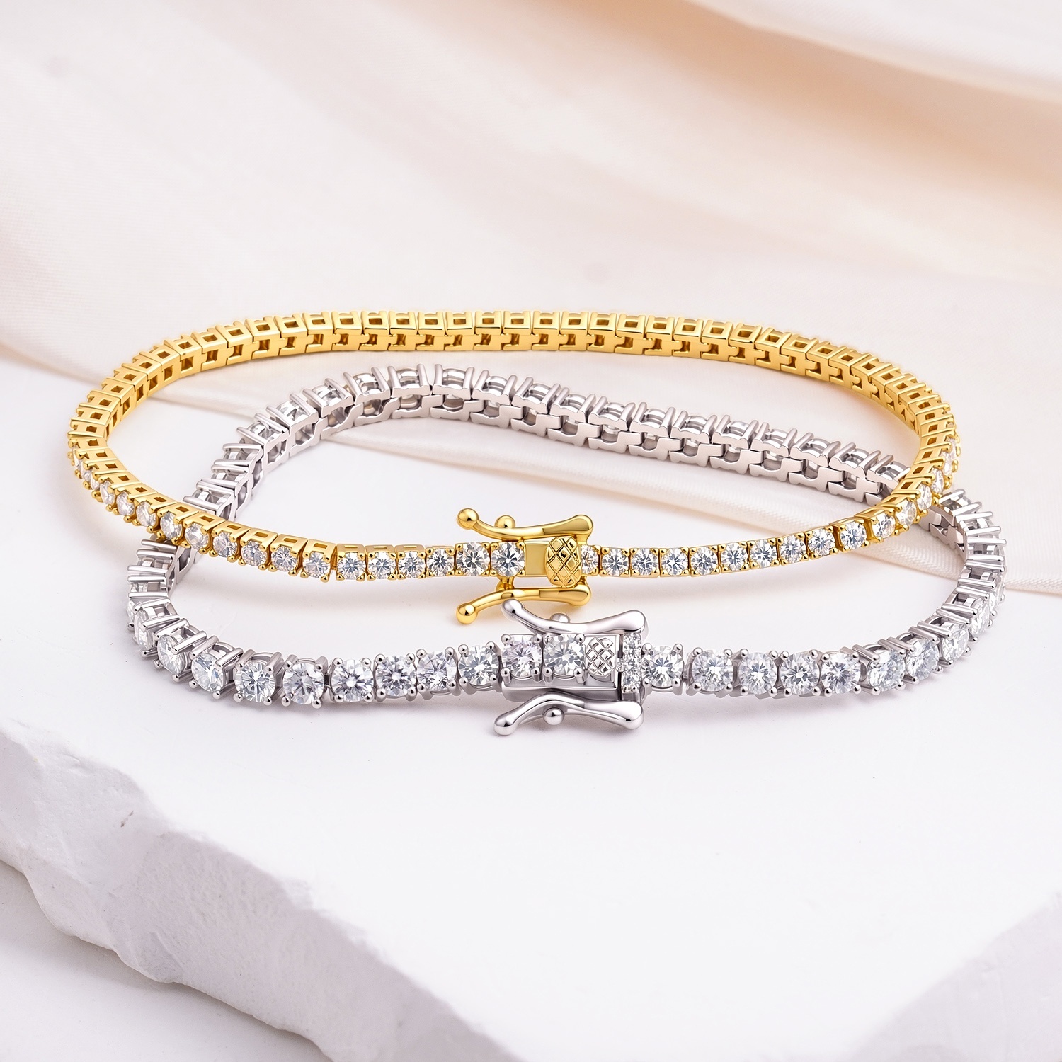 6-8inch and 2-6.5mm stoneS925 VVS Synthetic Moissanite Hip Hop