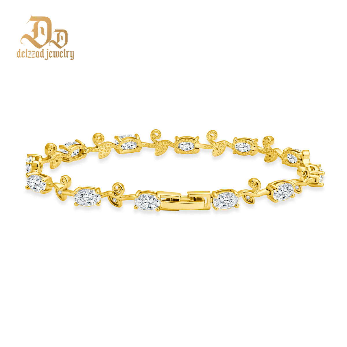 Laurel of Love Bracelet Floral Tennis Bracelet Synthetic Moissanite Bracelet Jewelry Copper Chain