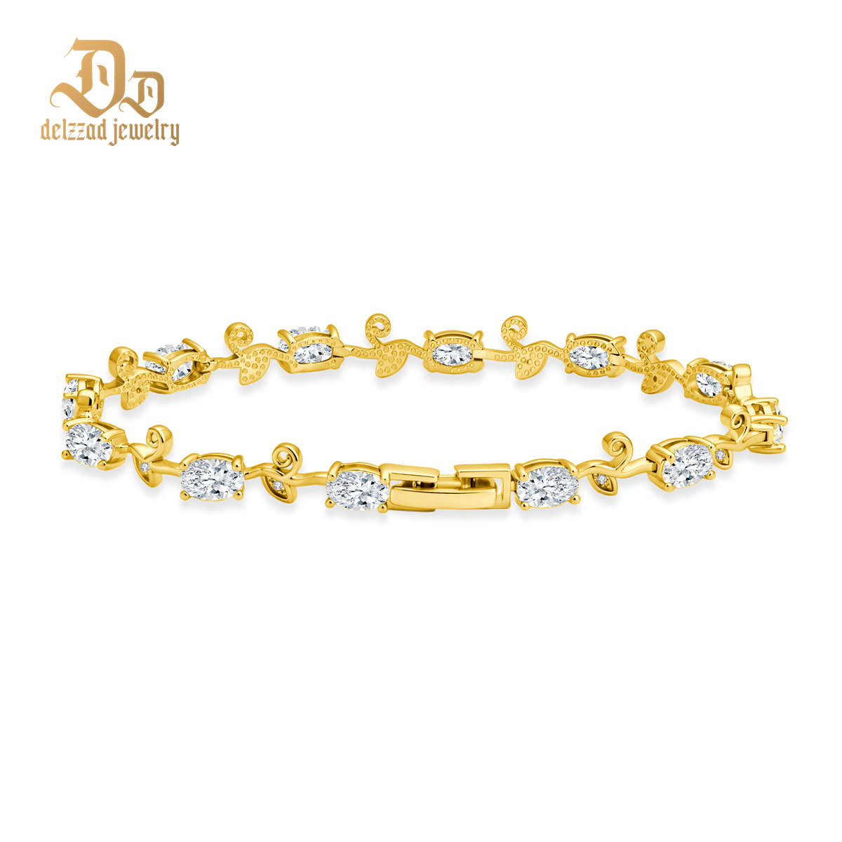 Laurel of Love Bracelet Floral Tennis Bracelet Synthetic Moissanite Bracelet Jewelry Copper Chain