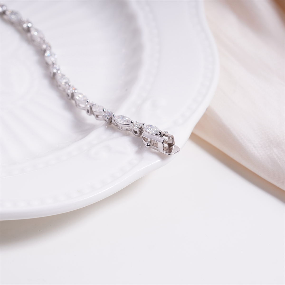 Marquise Moonlight Bracelet Tennis Bracelet Synthetic Moissanite Bracelet Jewelry Copper Chain