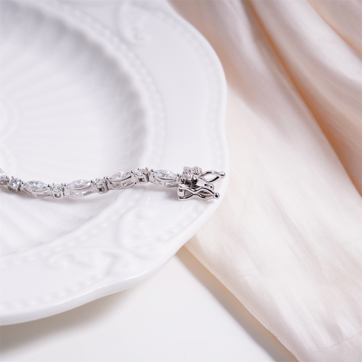 Marquise Moonlight Bracelet Tennis Bracelet Synthetic Moissanite Bracelet Jewelry Copper Chain