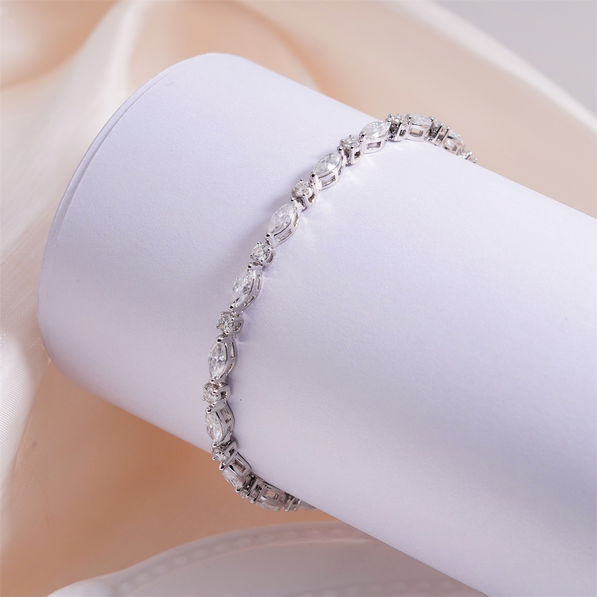 Marquise Moonlight Bracelet Tennis Bracelet Synthetic Moissanite Bracelet Jewelry Copper Chain