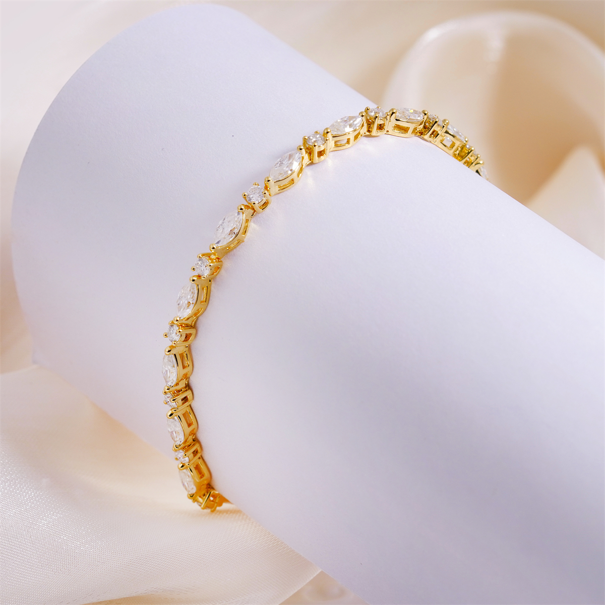 Marquise Moonlight Bracelet Tennis Bracelet Synthetic Moissanite Bracelet Jewelry Copper Chain
