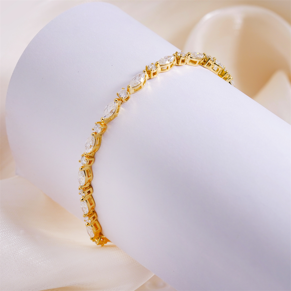 Marquise Moonlight Bracelet Tennis Bracelet Synthetic Moissanite Bracelet Jewelry Copper Chain