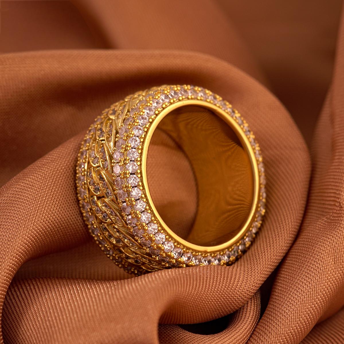 CZ/Moissanite 5-Layer Iced Rotatable Cuban Ring