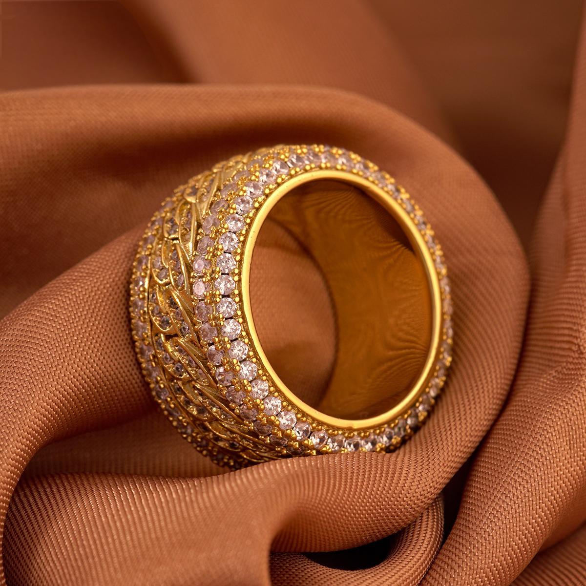 CZ/Moissanite 5-Layer Iced Rotatable Cuban Ring