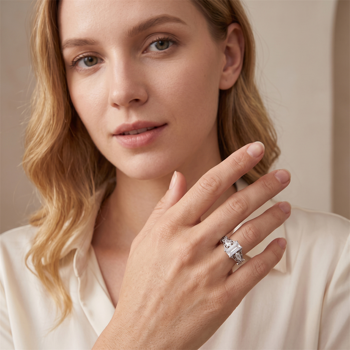 14K Gold-Plated The Phoenix Vestige Ring Elysian Lattice Band Ring VVS Synthetic Moissanite Ring Jewelry