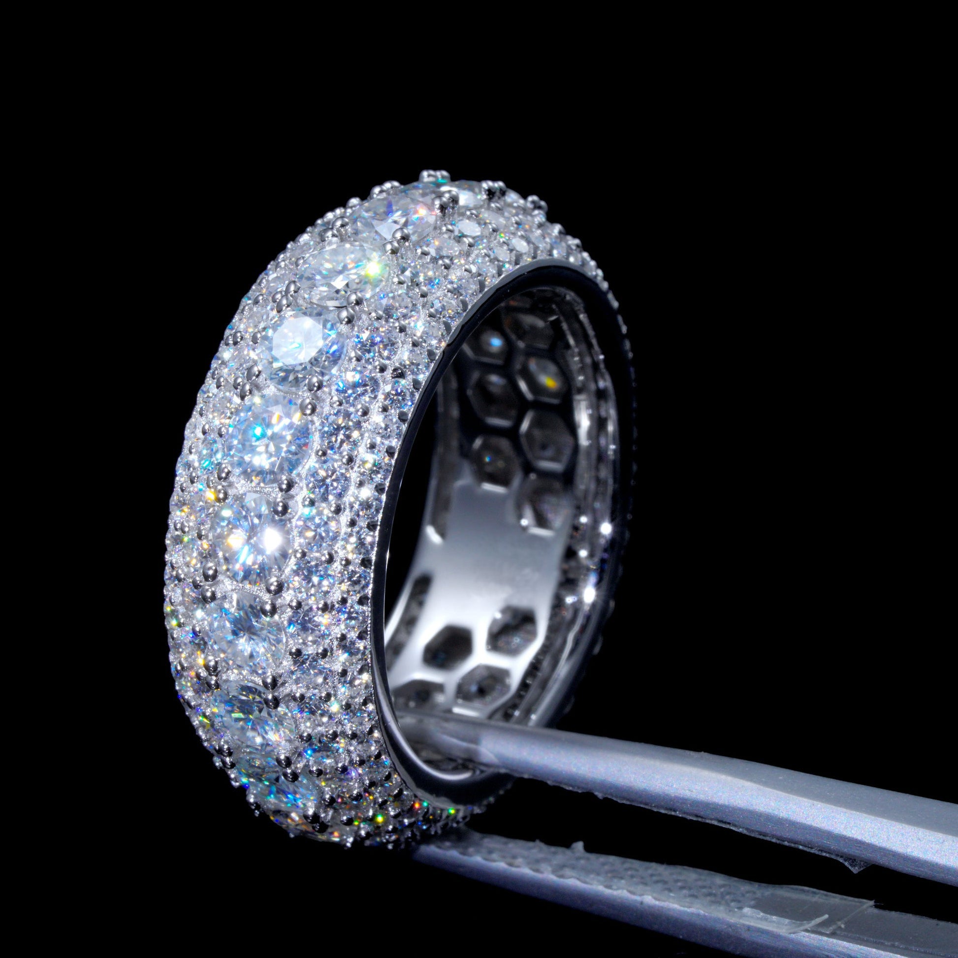 Moissanite Diamond Ring White Gold