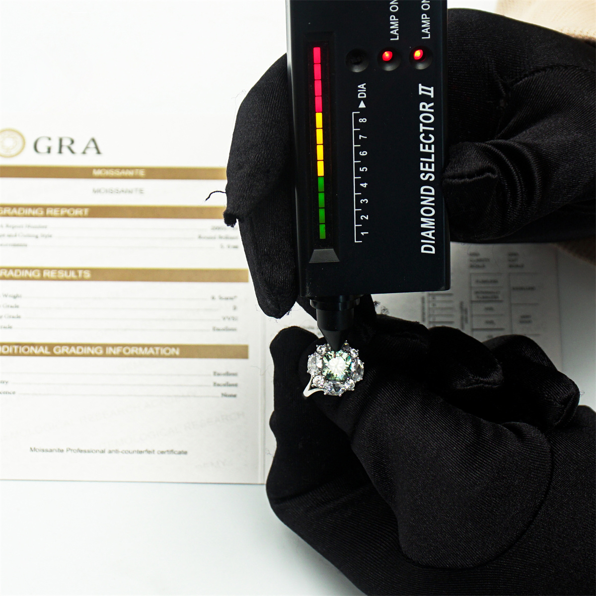 Delzzad 2.5ct Cushion Synthetic Moissanite Cluster Ring In 925 Sterling Silver