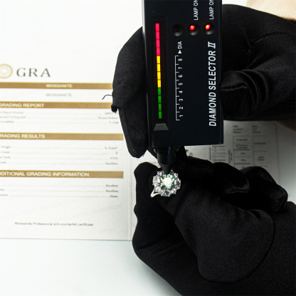 Delzzad 2.5ct Cushion Synthetic Moissanite Cluster Ring In 925 Sterling Silver