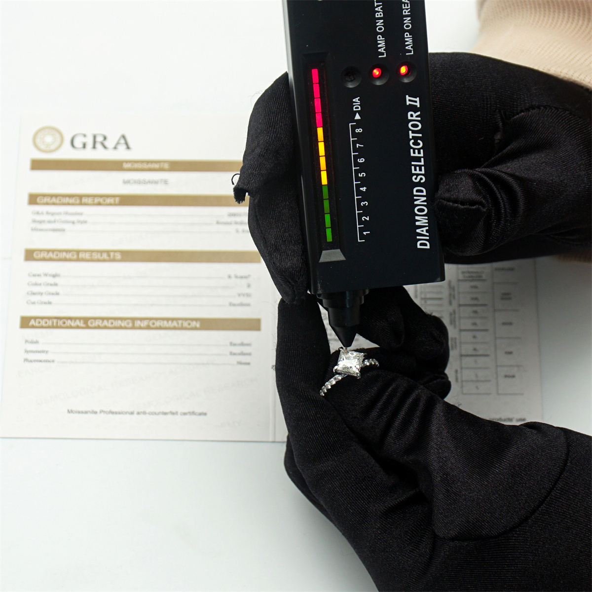 2ct S925 Princess Synthetic Moissanite Solitaire Ring