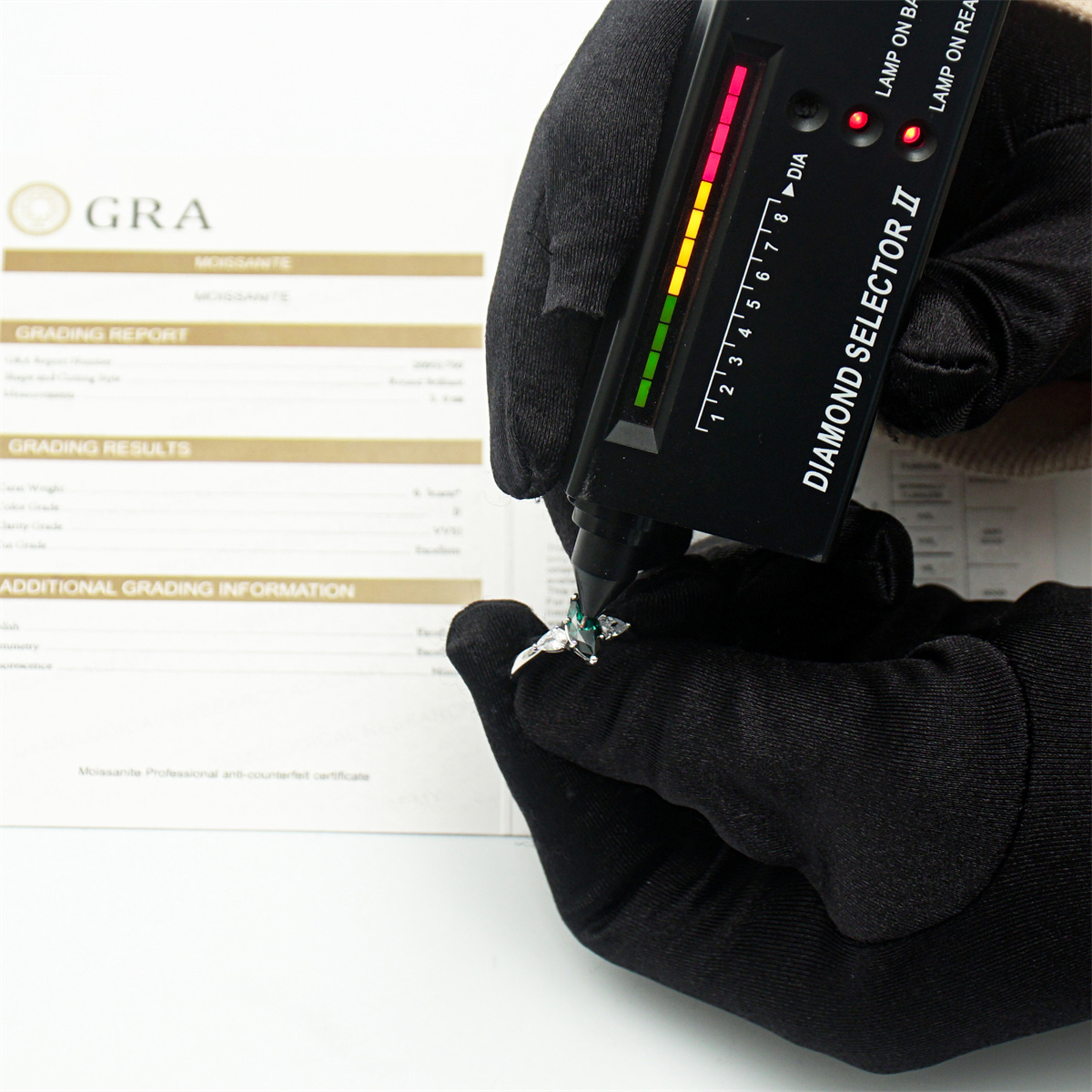 Delzzad 1ct Marquise Synthetic Moissanite Three Stones Ring In 925 Sterling Silver