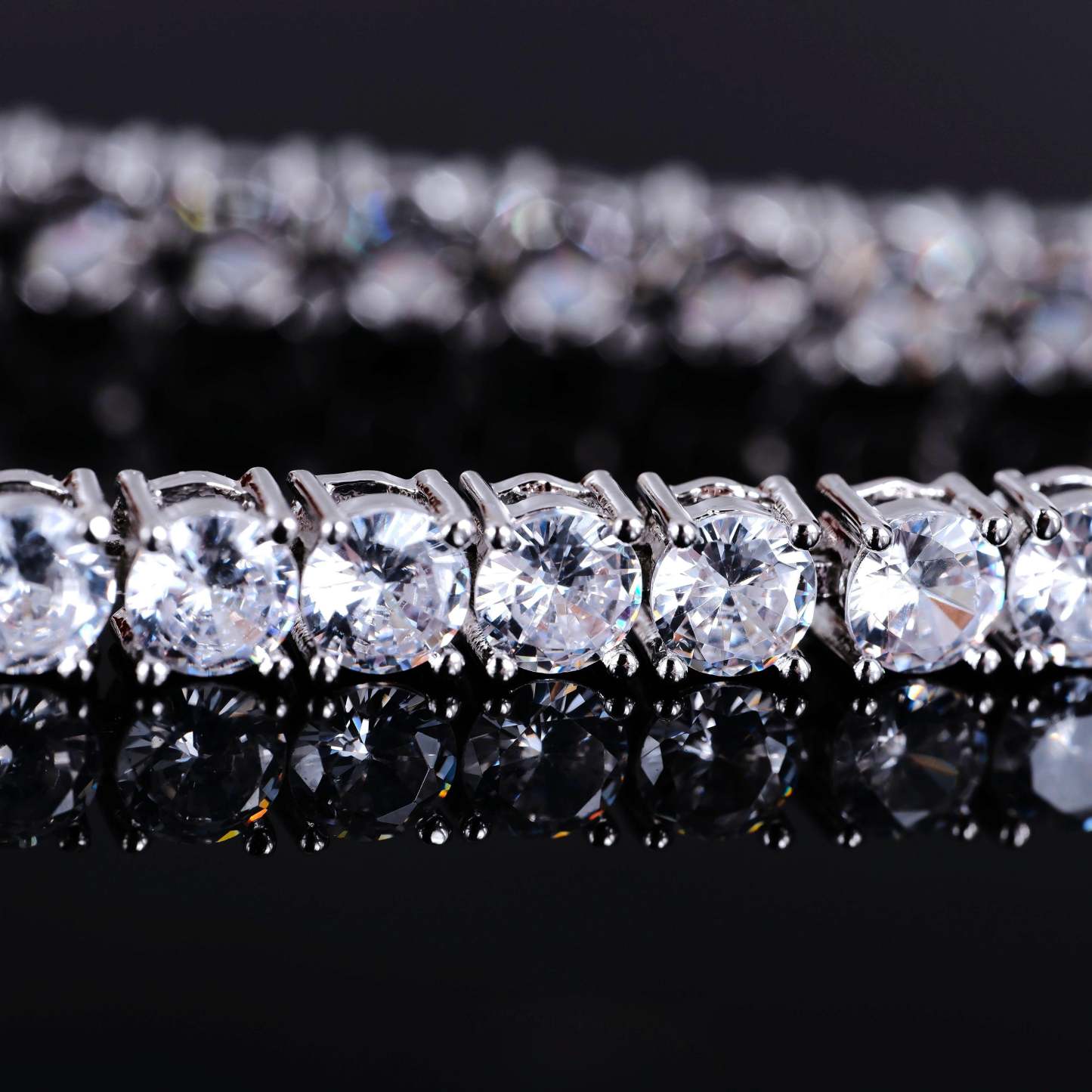 Two-tone 4mm Iced Yellow Gold-Plated CZ Cuban Link Bracelet