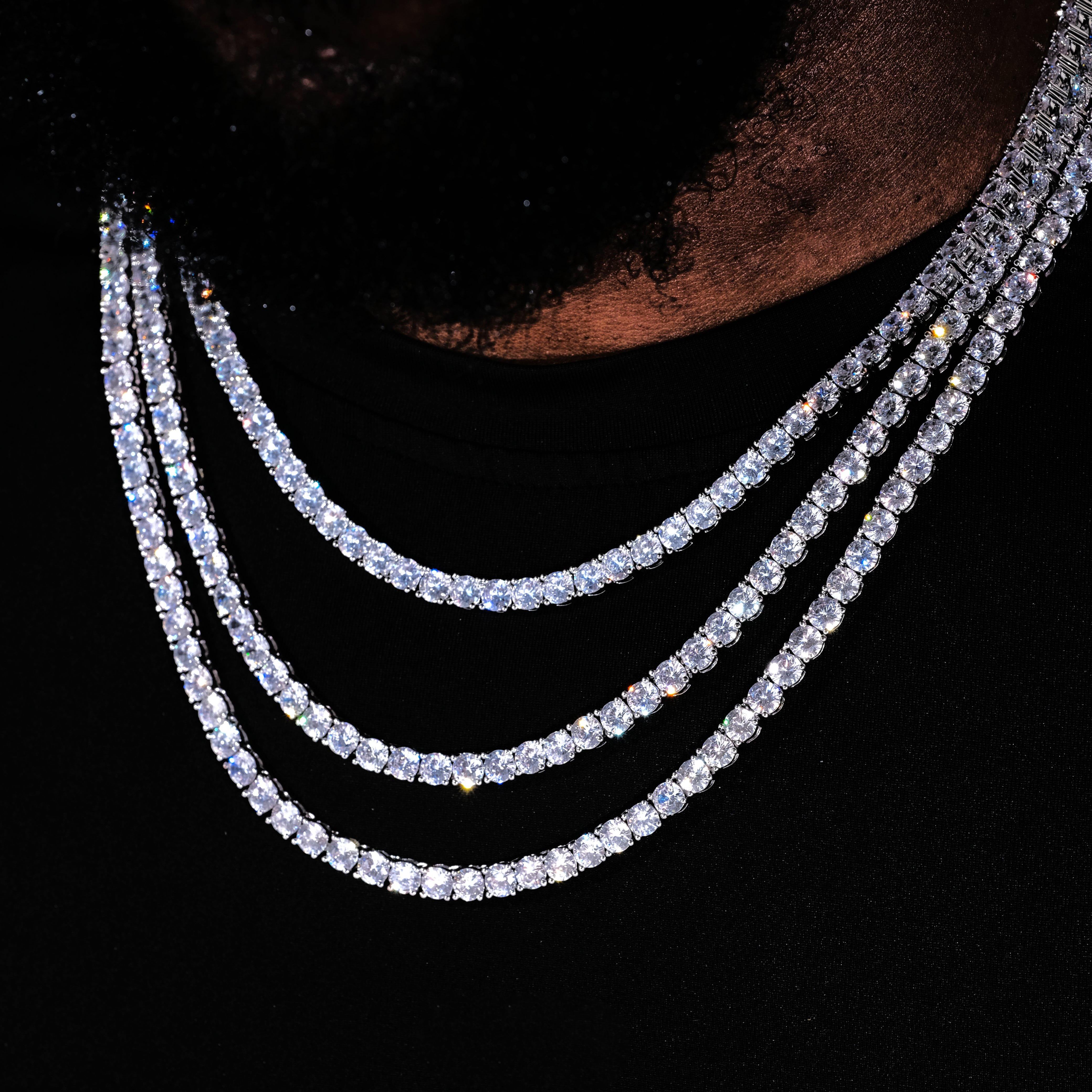 6mm 925s & VVS MOISSANITE TENNIS CHAIN WHITE GOLD – Delzzad