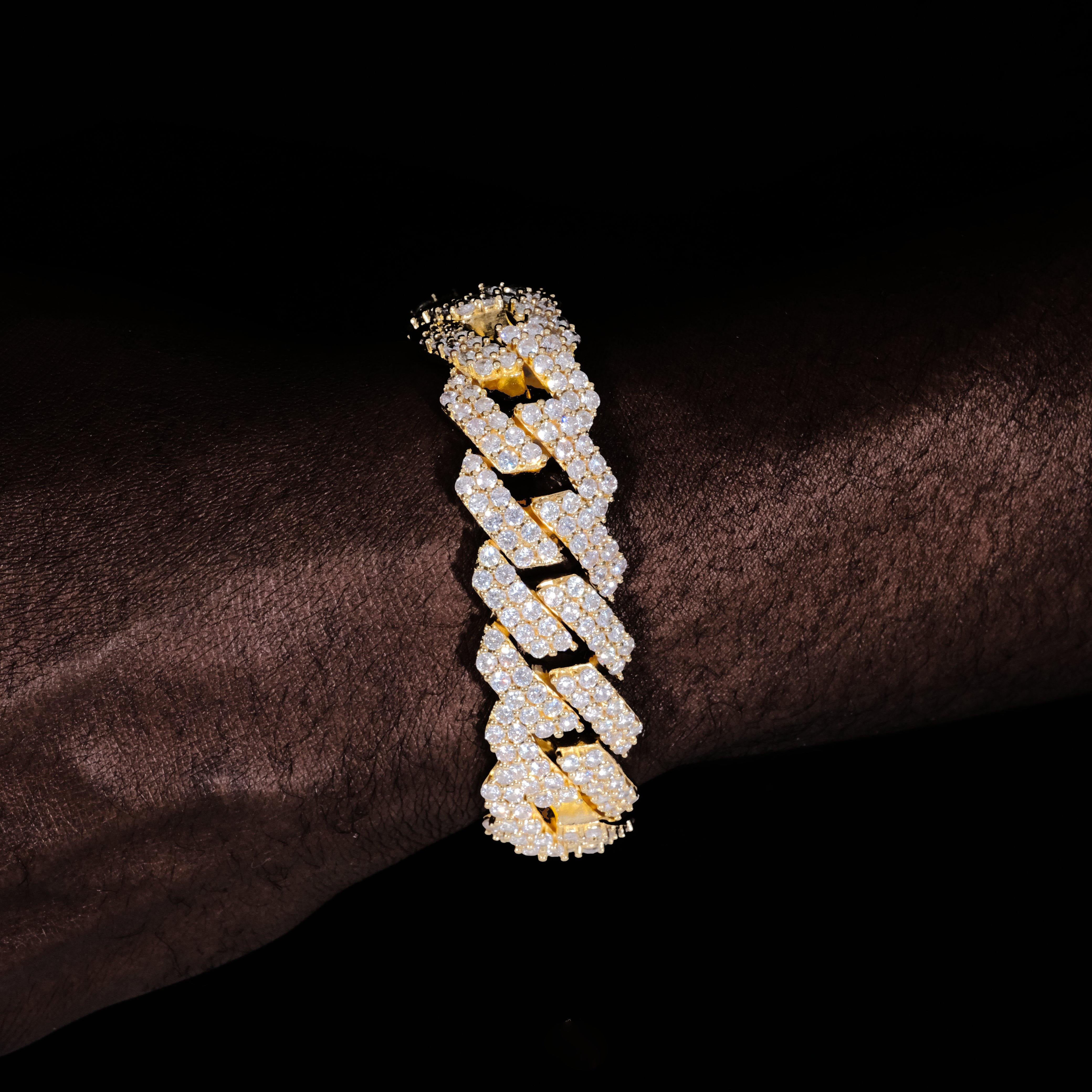 03style 8.5MM S925 VVS Synthetic Moissanite Hip Hop Iced Out Cuban Link Bracelet