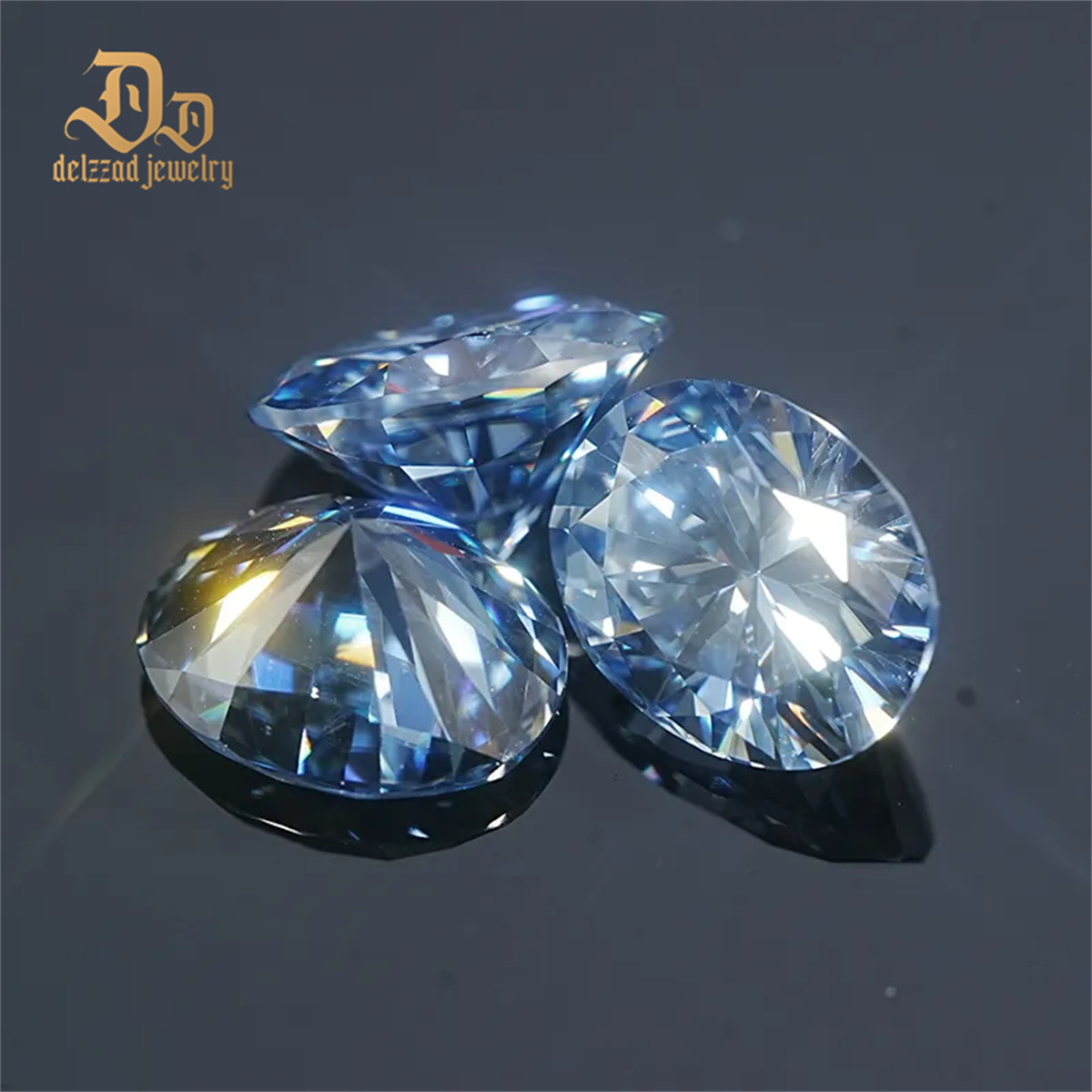 Moissanite Light Blue Color Loose Stones Sapphire Oval Excellent Cut All Size VVS for Rings Jewelry Making
