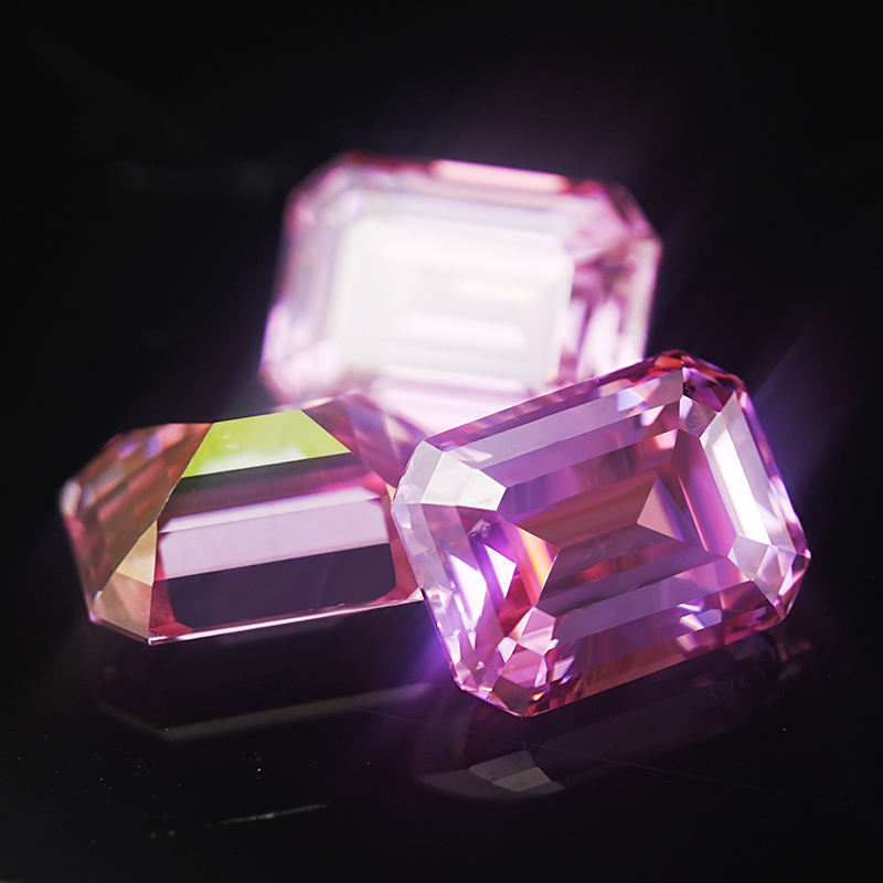 1.0ct Loose Emerald Gemstone High Quality DEF Pink VVS Moissanite Diamond for Jewelry Making