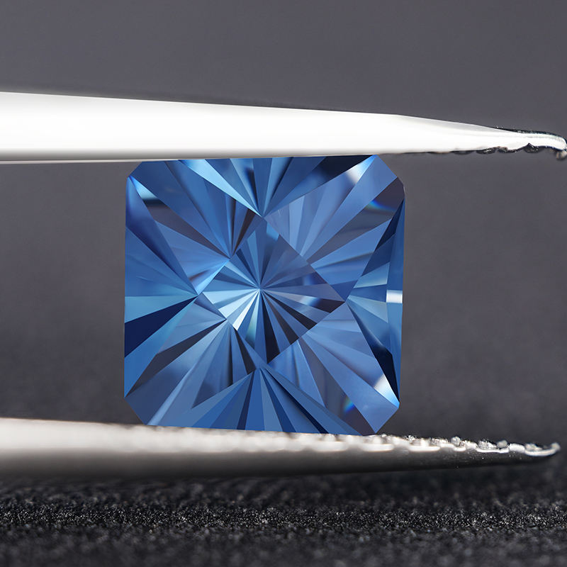 Special Spellbound Cut Square Shape VVS 6mm 1 Carat Vivid Blue Loose Moissanite Stone