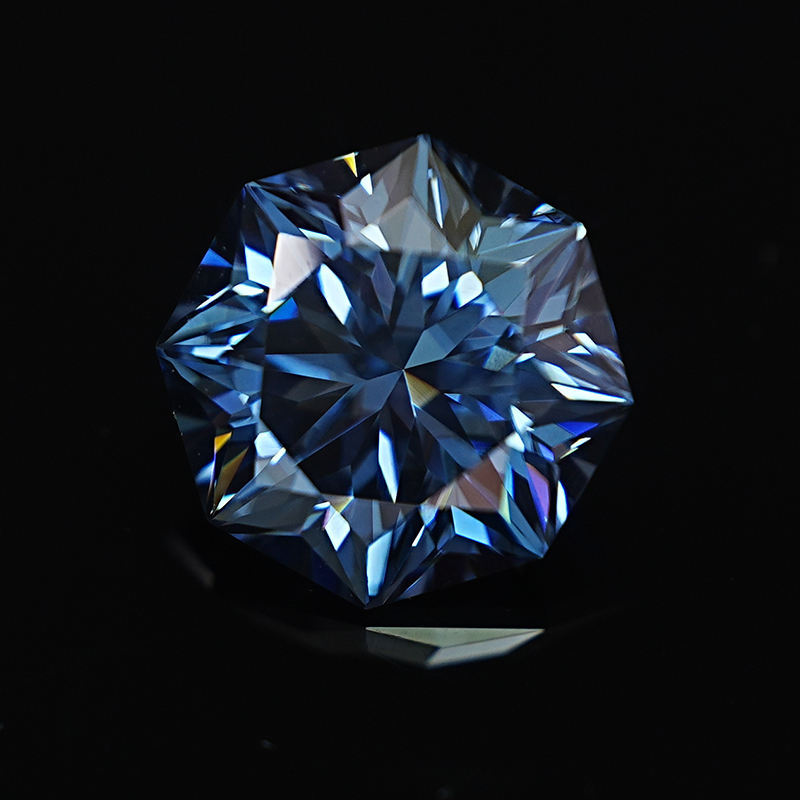 Blue VVS Loose Moissanite Custom Size Octagon Shape 6.0 MM 1 Carat Moissanite Gem Stones