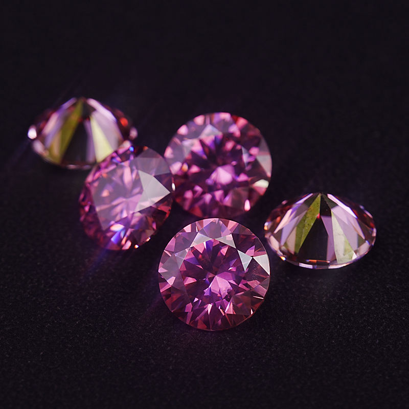 High Quality Pink Moissanite Diamonds Brilliant Cut Loose Stones 3-10mm Wholesale