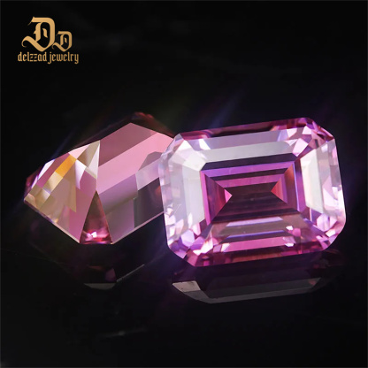 1.0ct Loose Emerald Gemstone High Quality DEF Pink VVS Moissanite Diamond for Jewelry Making